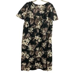 TY vintage 70s Hawaiian tropical print dress size XL beach luau vacation travel